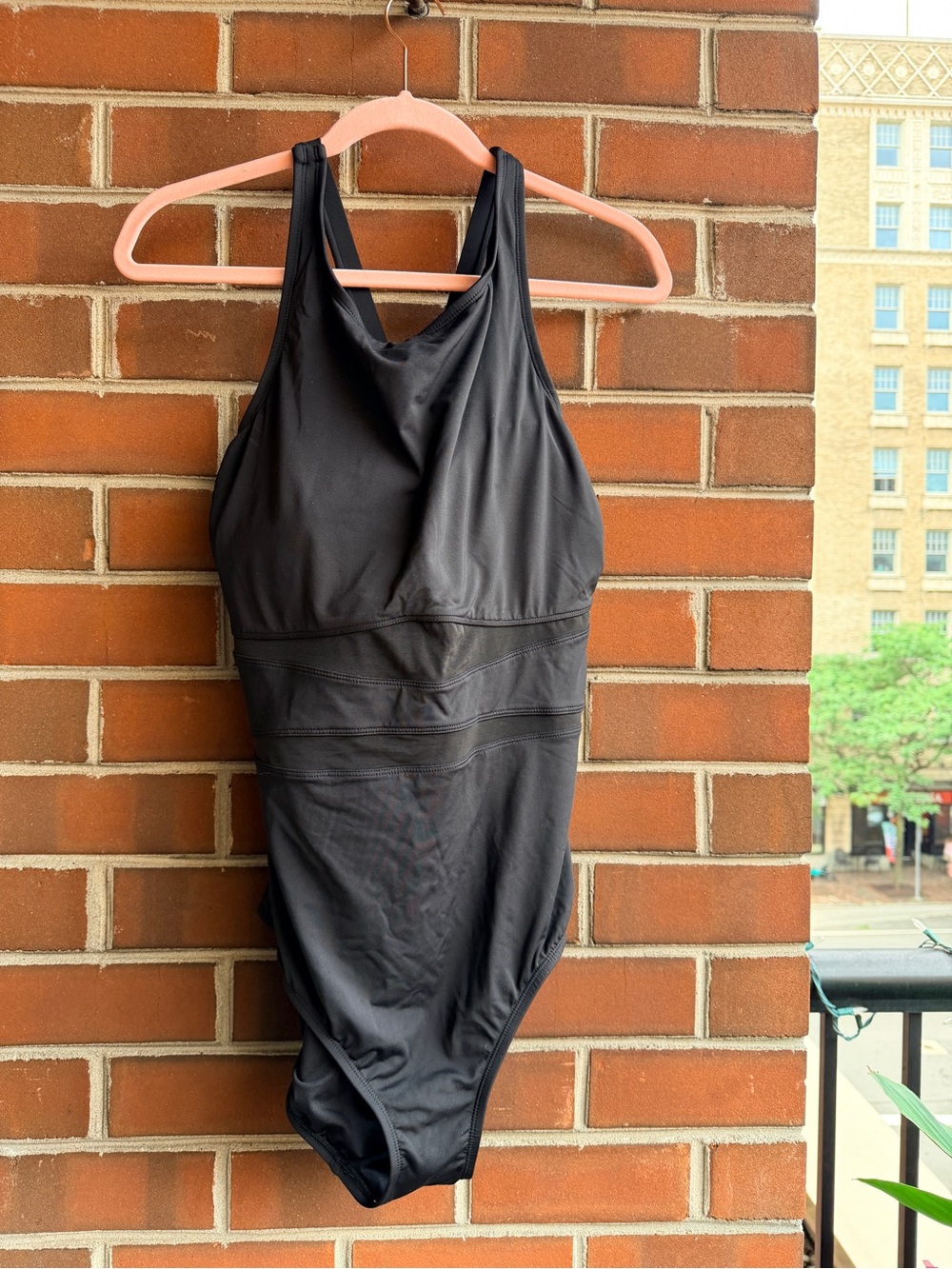 Lands' End Black Tank One-Piece Swimsuit VGUC